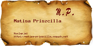 Matisa Priszcilla névjegykártya